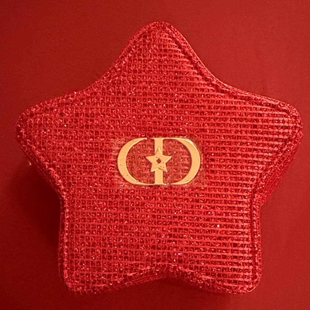 Dior Beauty red sparkle Makeup bag